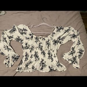 Off the shoulder long sleeve shirt